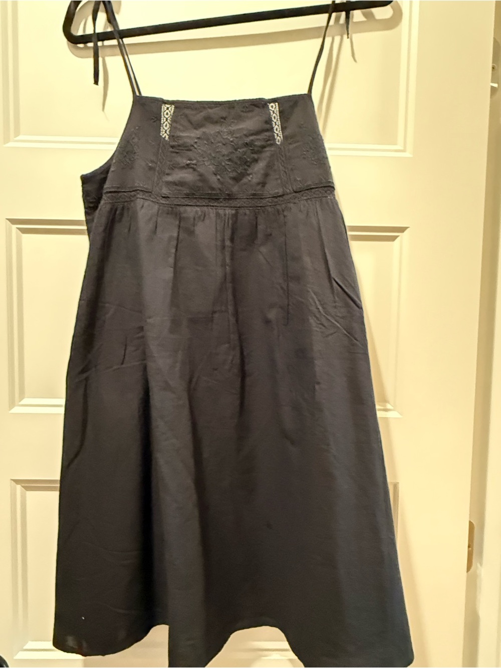 H&M Black Spaghetti Strap Embroidered Sundress NWOT